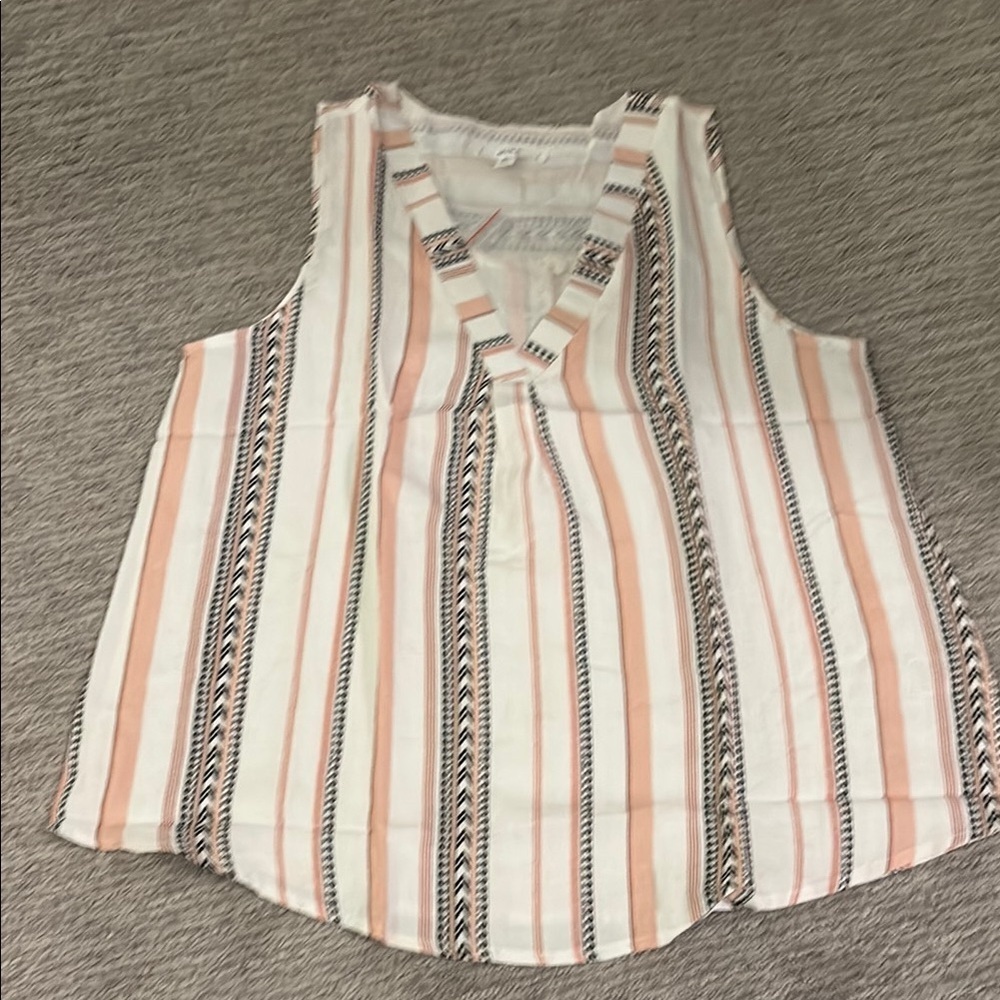 Mine Relaxed White and Gray Boxy Tank Top